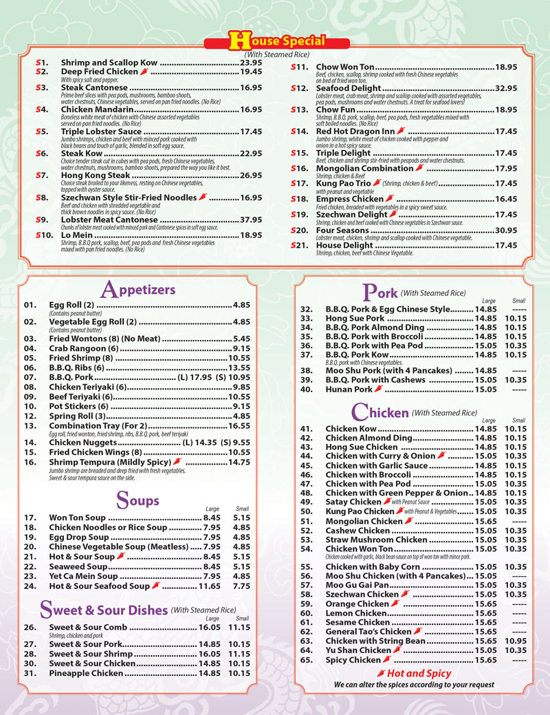 menu