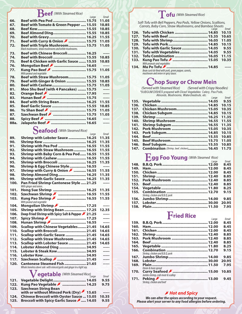 menu