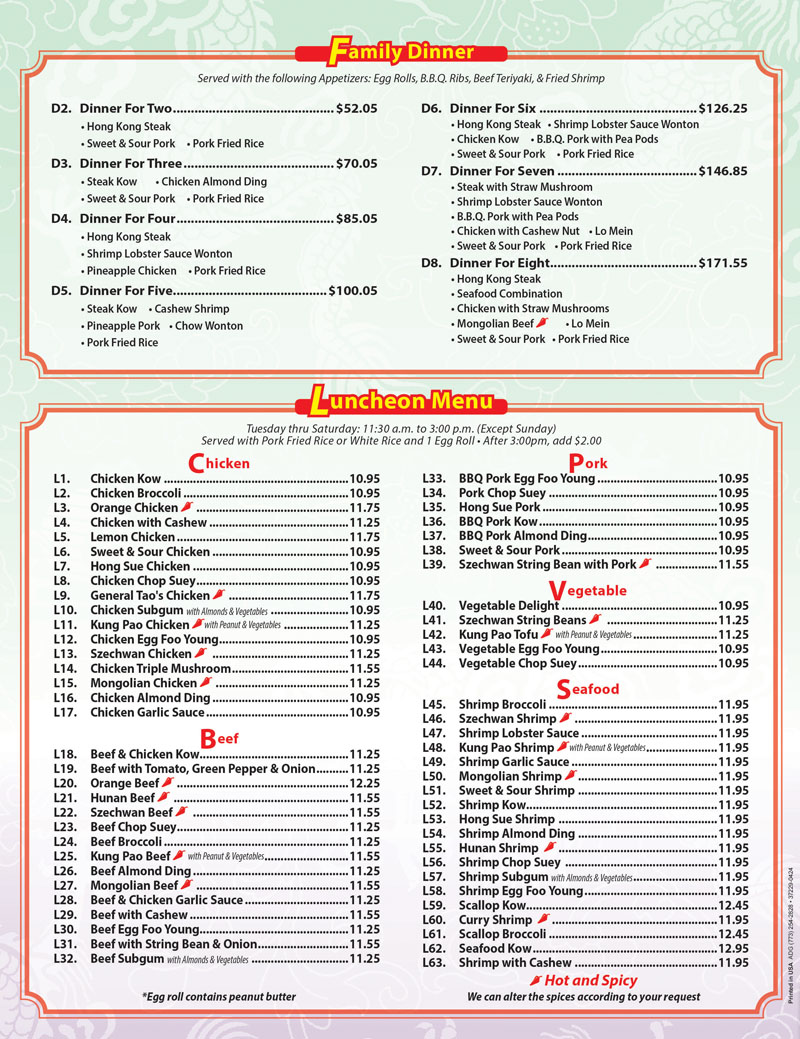 menu
